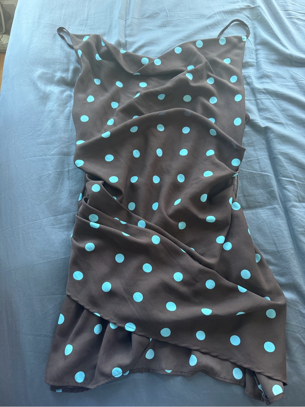Zara brown polka dot dress